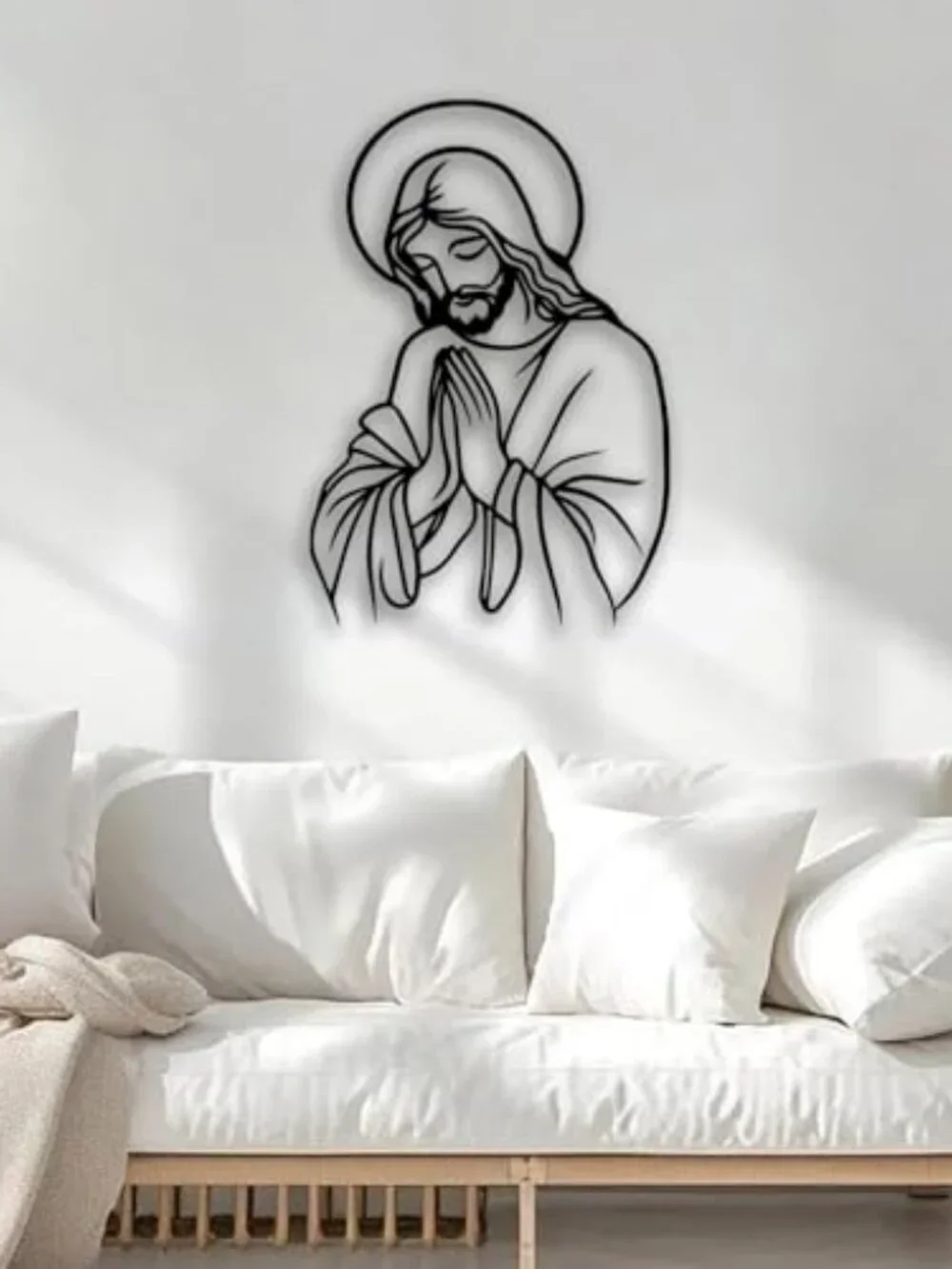 BRAND NEW Jesus Praying Hands Metal Wall Decor